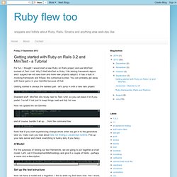 Getting started with Ruby on Rails 3.2 and MiniTest - a Tutorial
