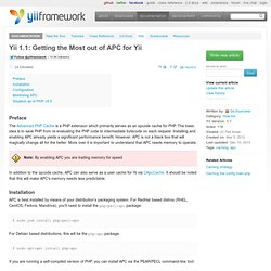 Getting the Most out of APC for Yii