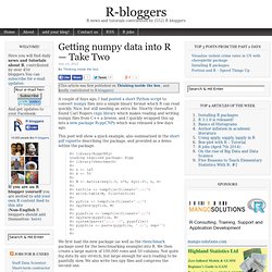 Getting numpy data into R — Take Two