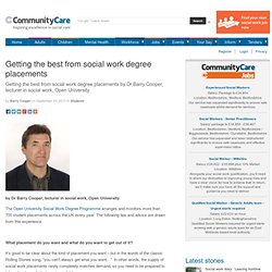 Getting the best from social work degree placements