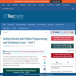 Getting Started with Python Programming and Scripting in Linux - Part 1