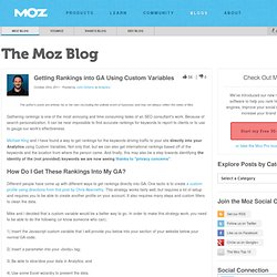 Getting Rankings into GA Using Custom Variables