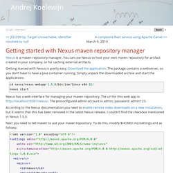 Getting started with Nexus maven repository manager - Andrej Koelewijn