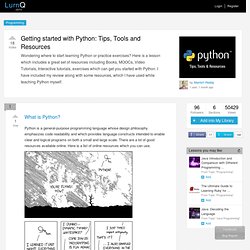 Getting started with Python: Tips, Tools and Resources - Lesson in Programming