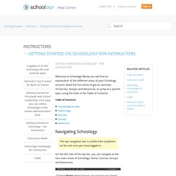 Getting Started on Schoology - For Instructors – Schoology Support