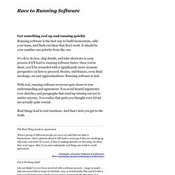 Race to Running Software