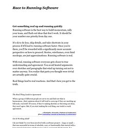 Race to Running Software