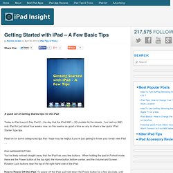 Getting Started with iPad – A Few Basic Tips