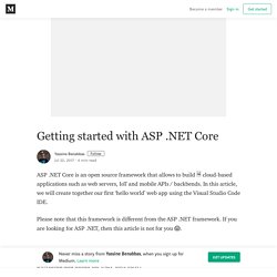 Getting started with ASP .NET Core – Yassine Benabbas
