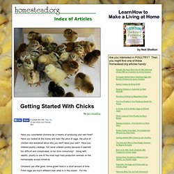 "Getting Started with Chicks" By Jan Hoadley page one