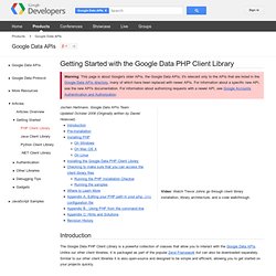 Getting Started with the Google Data PHP Client Library - Google Data APIs