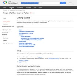 Getting Started - Google APIs Client Library for Python
