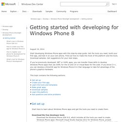 Getting started with developing for Windows Phone 8