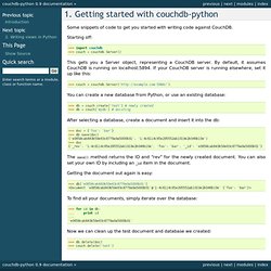 1. Getting started with couchdb-python — couchdb-python v0.8 documentation