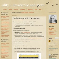 Getting started with ECMAScript 6