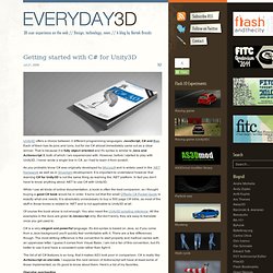 Getting started with C# for Unity3D - Everyday 3D