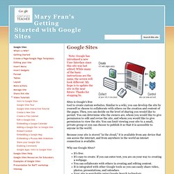 Mary Fran's Getting Started with Google Sites