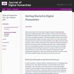 » Getting Started in Digital Humanities Journal of Digital Humanities