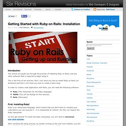 Getting Started with Ruby on Rails: Installation