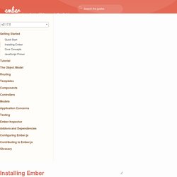 Ember.js - Getting Started: Installing Ember