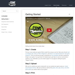 Getting Started - The Game Crafter Knowledge Base