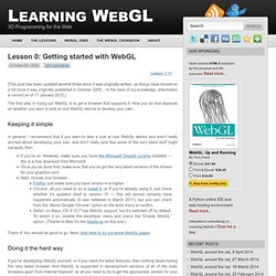 Lesson 0: Getting started with WebGL