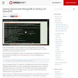 Getting Started with MongoDB on Node.js on OpenShift