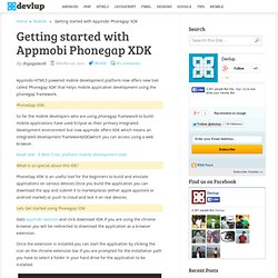 Getting started with Appmobi Phonegap XDK