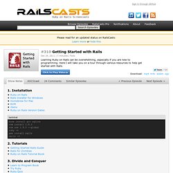 #310 Getting Started with Rails