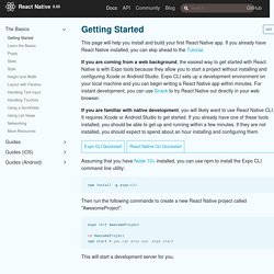 Getting Started · React Native