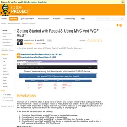 Getting Started with ReactJS Using MVC And WCF REST