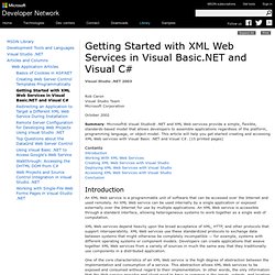 Getting Started with XML Web Services in Visual Basic.NET and Visual C#