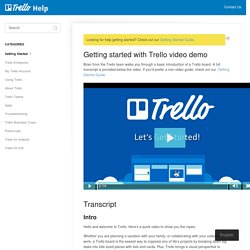 Getting started with Trello video demo