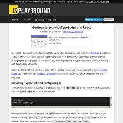 Getting started with TypeScript and React