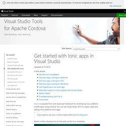 Getting started with Ionic apps in Visual Studio