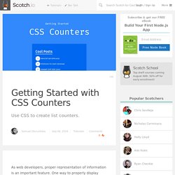 Getting Started with CSS Counters