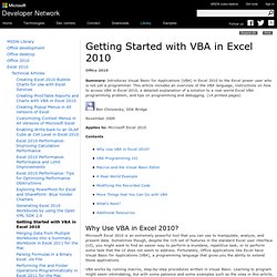 Getting Started with VBA in Excel 2010