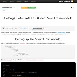 Getting Started with REST and Zend Framework 2