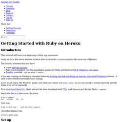 Getting Started with Ruby on Heroku