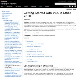 Getting Started with VBA in Office 2010