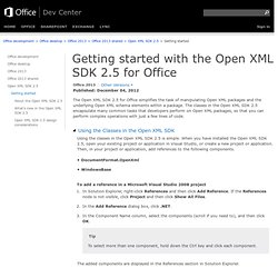 Getting Started with the Open XML SDK 2.0 for Microsoft Office