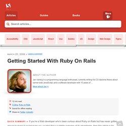 Getting Started With Ruby On Rails - Smashing Magazine