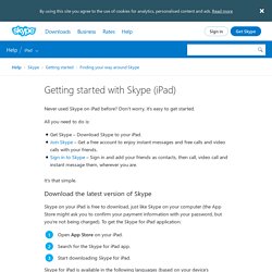 Getting started with Skype (iPad)