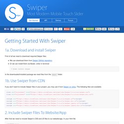 Getting Started With Swiper