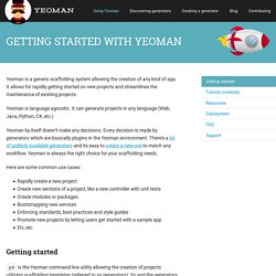 Getting started with Yeoman