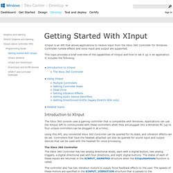 Getting Started With XInput