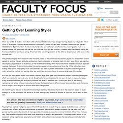 Getting Over Student Learning Styles Theory