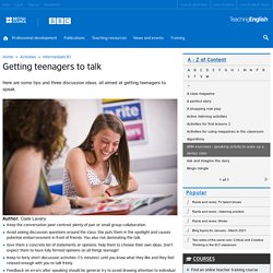 Getting teenagers to talk