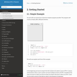 2. Getting Started — Python GTK+ 3 Tutorial 3.4 documentation