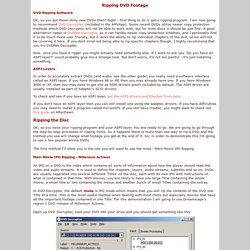 Getting Your Video - Ripping DVD Footage